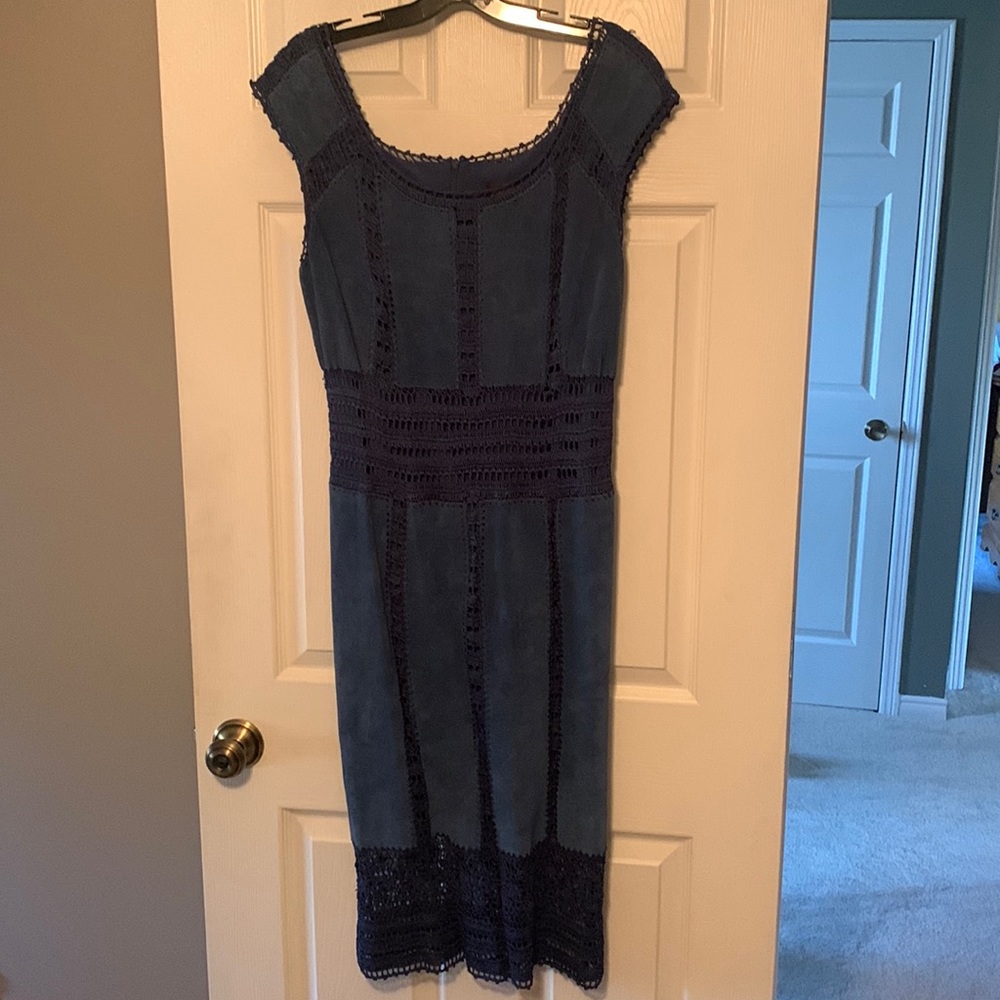 Navy suede Danier Dress beautiful condition size 12